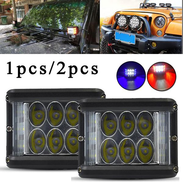 

1pc/2pcs cars off-road atvs suvs vehicles three-sided combo 3 leds work light strobe fog lamp spotlight led work light