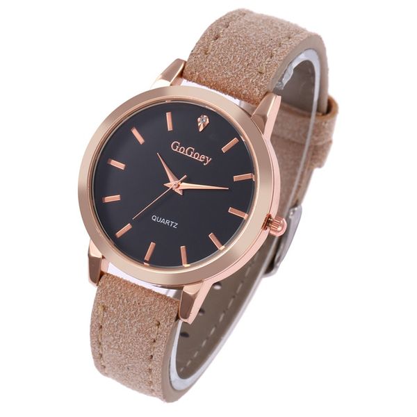 

personality round fashion ladies watches multiple colors to choose from genuine brand popular dress clock montre populaire, Slivery;brown