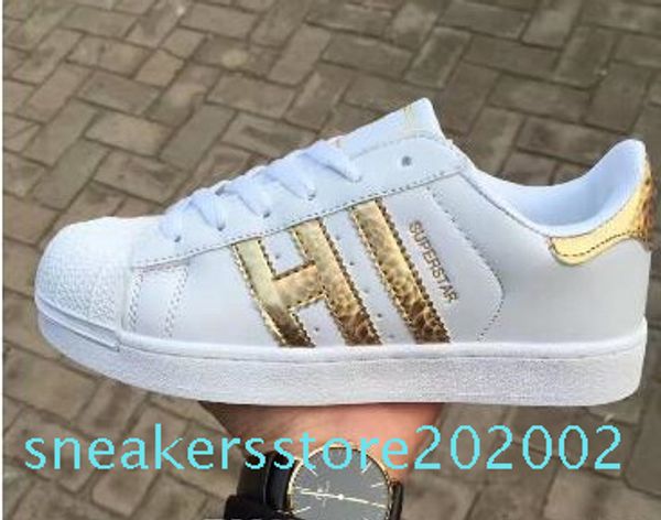 

2020 low-cost sales spring autumn fashion men women original superstar super shoes 18 color size 36-44 skateboarding shoes flat shoes s02, Black