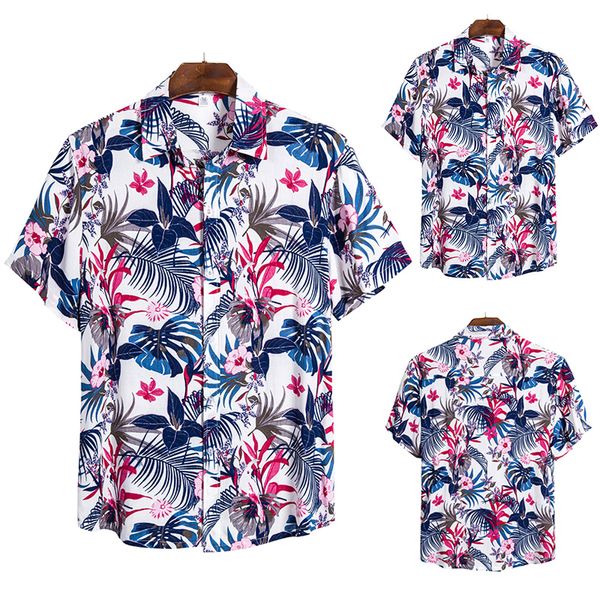 

MarchWind Brand Designer Quality Harajuku Beach Shirt Men Short Sleeve Hawaiian Shirt Casual Summer Floral Print Men Blouse Loose Surfing