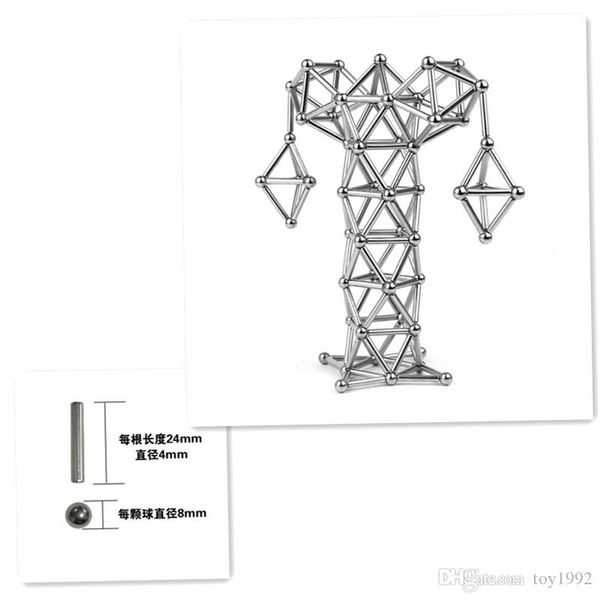 

buck ball magnetic rod combination set creative puzzle toy 36 magnetic rod +27 steel ball magnetic ball children toys