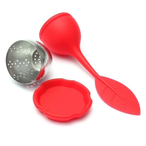 

tea infuser with cover strainer stainless steel sheet-red tea strainers