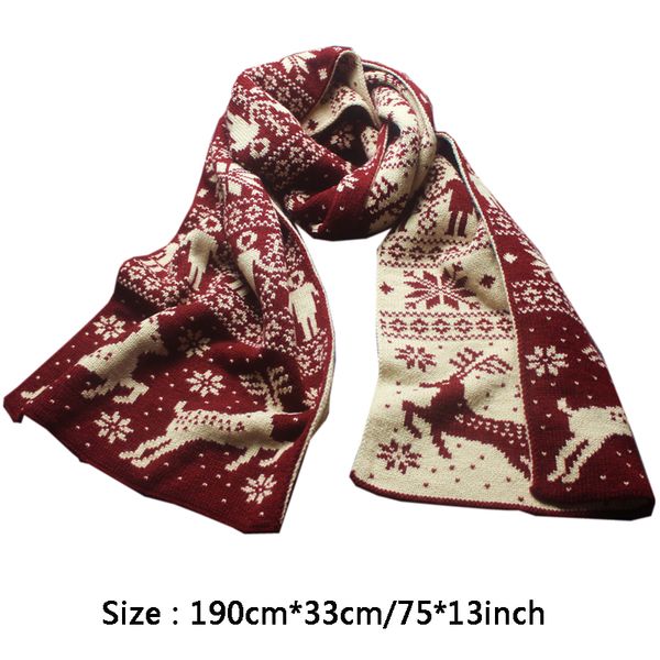 

warm winter scarf for woman man christmas scarf fashion snowflake elk print scarf thicken wool knit scarves christmas gift dbc vt0993