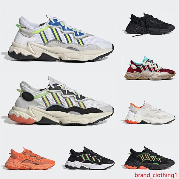 

new ozweego men women casual shoes 3m reflective triple black cloud white solar red neon green pride breathable sneakers outdoor walking