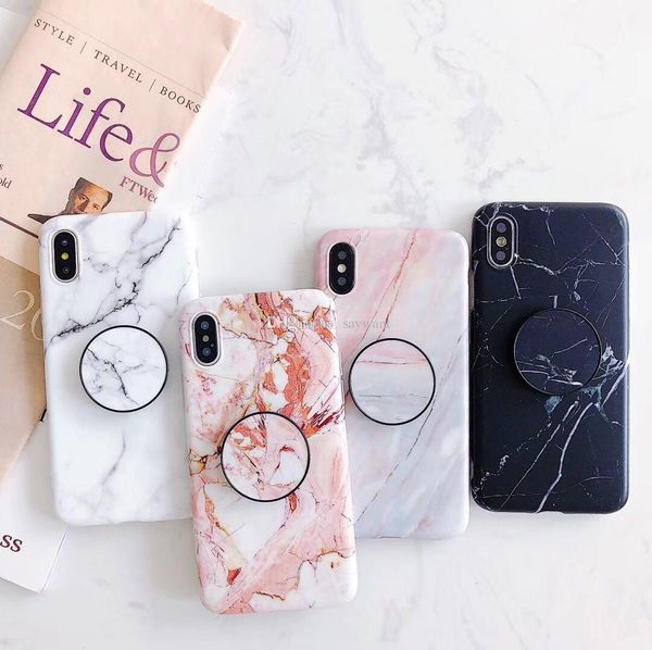 

New arrival fa hion marble tone phone ca e for iphone x max xr x 8 7 6 plu oft tpu phone ca e with bracket