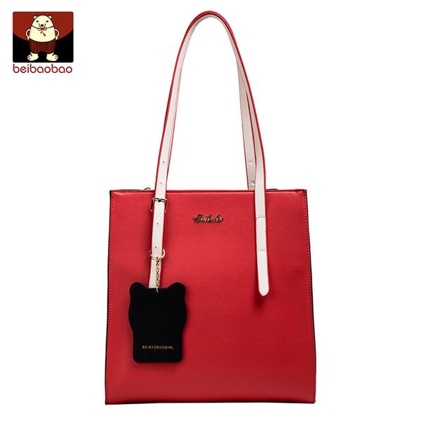 

beibaobao 2019 new fashion shoulder bag female korean version of the cute tote bag handbag hit color large cpacity
