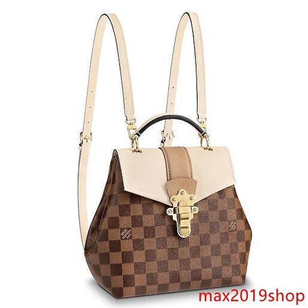

n42259 new clapton backpack fashion women white brown creme backpacks luggage shoulder bags handbags belt bag