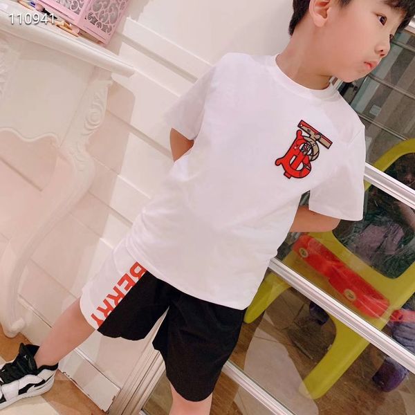 

2020 летний мальчиков одежда для детей мальчиков мультфильм набор детей мальчик одежда набор t-дерьмо + штаны детский пляж наборы, White