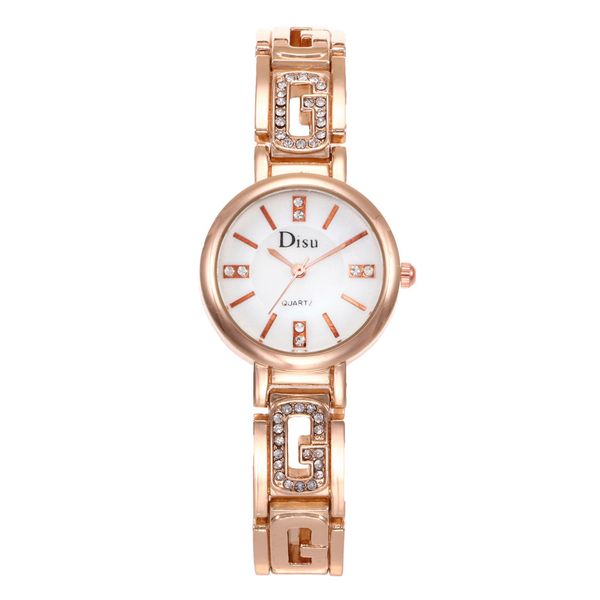

creative simple clock dial wrist watch selling rhinestone brand female watches stainless steer rose gold wrist watches, Slivery;brown
