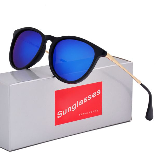 

style fashion trend erik polarizing sunglasses women men polarized lens retro eyewear sun glasses with original leather case and box, White;black