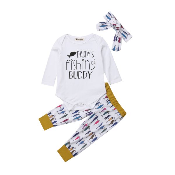 

pudcoco 3 шт. новорожденных девочек мальчиков одежда письмо печатных комбинезон комбинезон топы + длинные мультфильм брюки леггинсы комплект, White