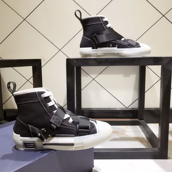 

mens flowers technical canvas high sneakers womens designer shoes with pvc materials lace up sneakers with box, Black