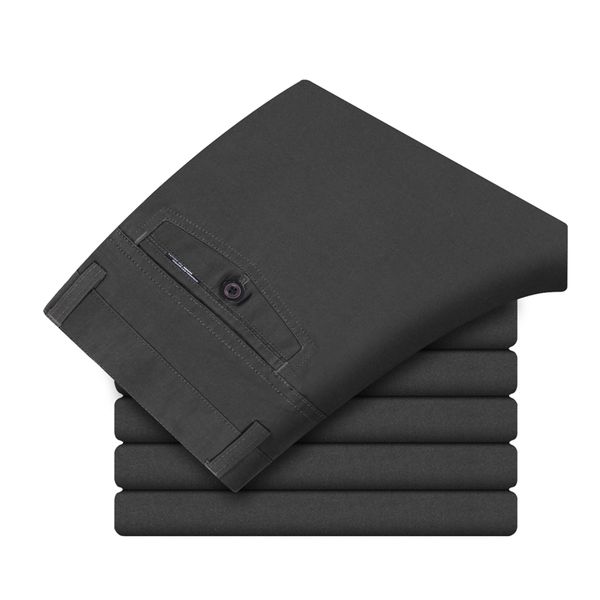 

men's pants arrival fashion slim fit clothes men solid color suit non-iron business formal casual trousers, Black