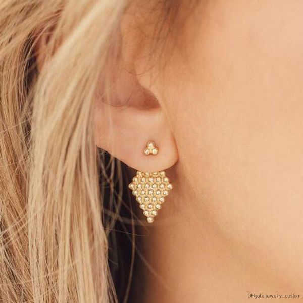 

New Arrival Small Bead Women's Drop Earrings Golden Color Statement Earrings Hot Sale Luxury Fashion Ear Jewelry E0498