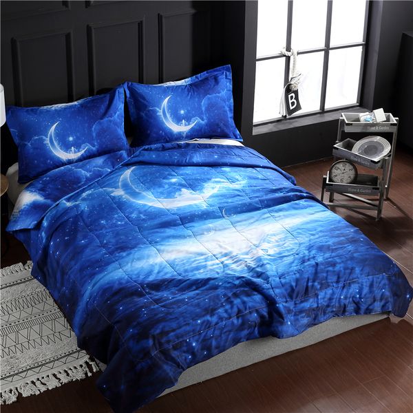 

moon starry sky 3d printed comforter set 1pc comforters and 2pcs pillow sham