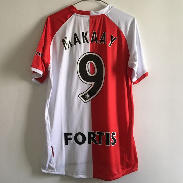 

2007 2008 retro feyenoord 0708 star makaay 9 maillot de foot soccer jersey camisa de futebol 08 football shirt kit camiseta futbol maill, Black;yellow