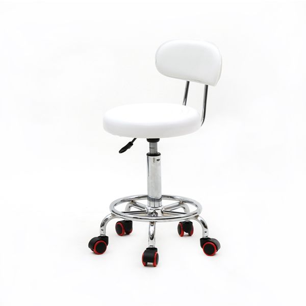 

round shape adjustable salon spa stool with back and 360 rotation