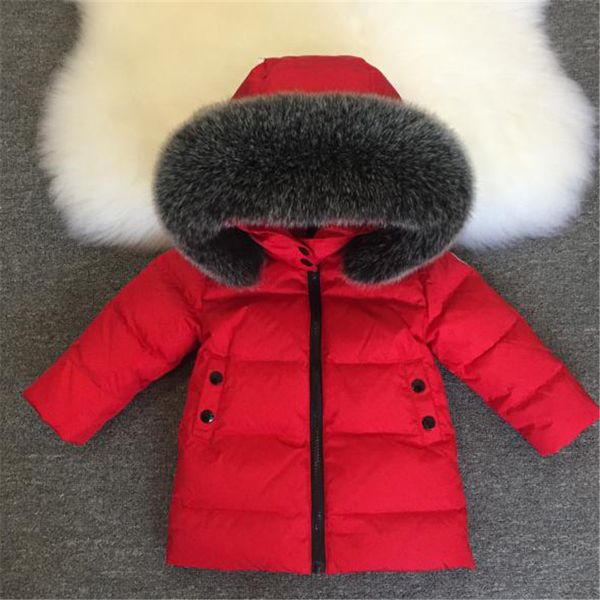 

kids down coat classic fur hooded down jacket coat for 1-10years child boys girls winter coat down clothes outerwear, Blue;gray