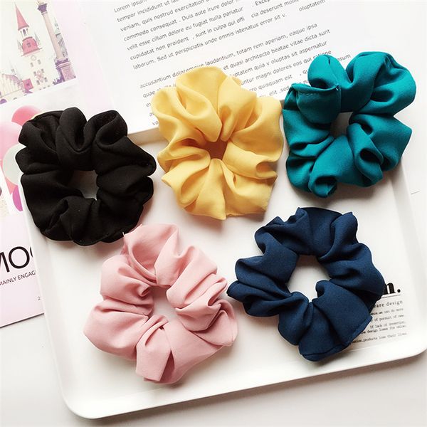 

11color girl ponytail hair holder elastic hairbands hair accessories woman large intestine sports dance designer hair bands wholesale zjy727, Slivery;white