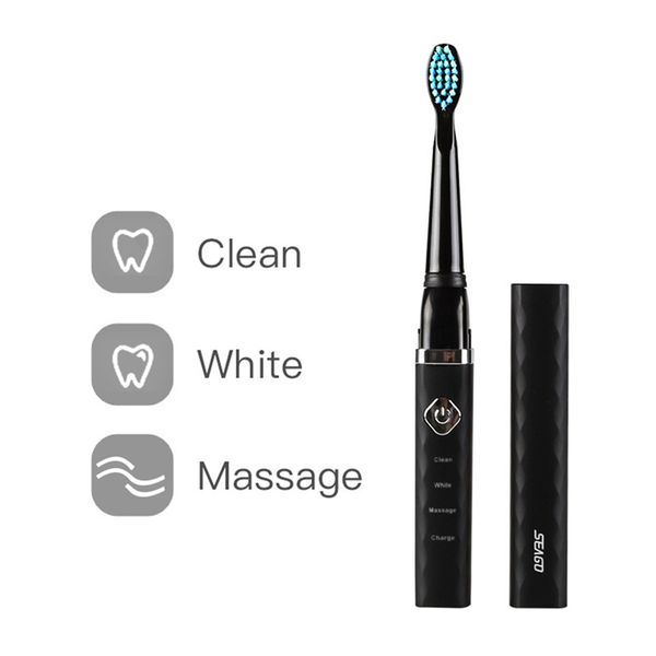 

usb rechargeable electric toothbrush sonic vibration toothbrush whole body waterproof 2 brush heads teeth whitening oral care 31