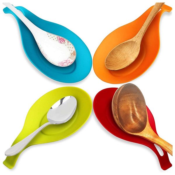 

1pcs силиконовая ложка отдых мат eggbeater кухня гаджет горшок ложка держатель изоляции обеденный стол аксессуары главная кухня инструменты