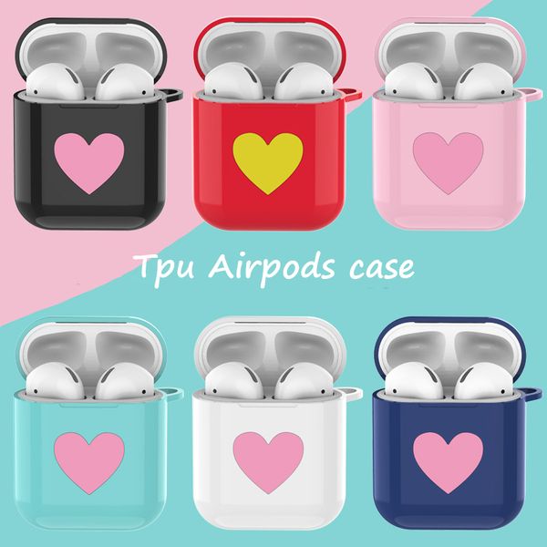 

pink heart tpu case for apple airpods cases tws wireless earbuds cover cute gilrls cases airpod air pods protective