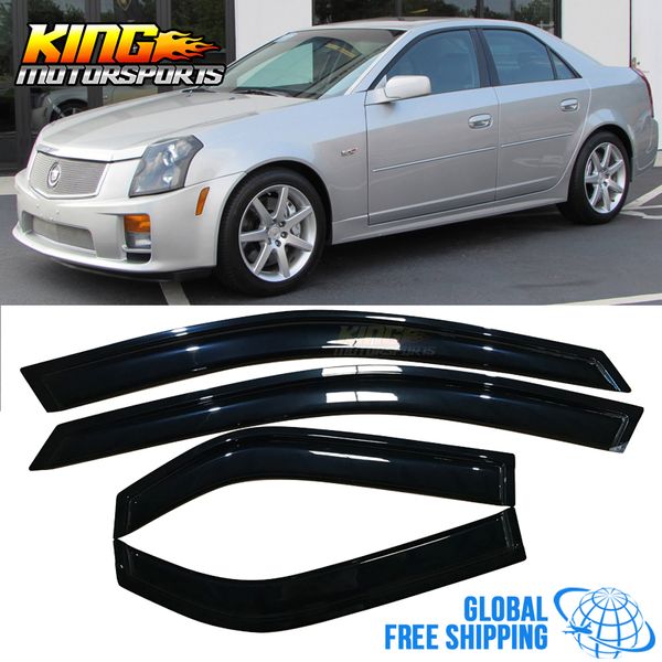 

fits 03-07 cadillac cts acrylic window visors 4pc set global ing