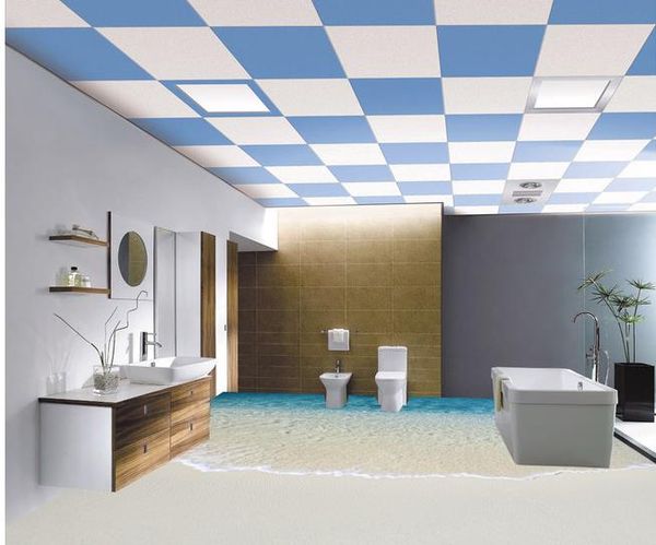 

p any size beach surf 3d floor wallpaper for bathroom waterproof