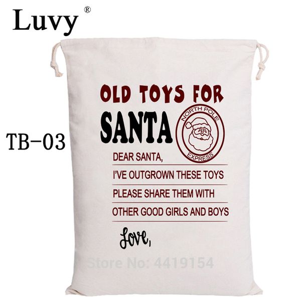 

luvy santa sacks christmas gift 20pcs/lot drawstring canvas candy bag large santa claus kids christmas bag party decoration