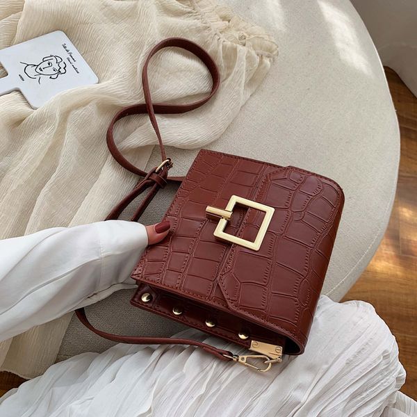 

small lock shoulder messenger bags lady travel handbags purses flap sac a main stone pattern pu leather crossbody bags for women