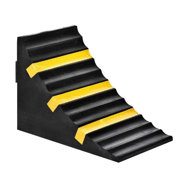 

2 pack heavy duty large solid rubber wheel chock with handle for travel trailer, truck, commercial vehicle and rv, 10 .3