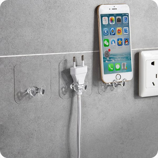 

2w#2pcs cable holder power plug socket hook bag hanger home wall decal organizer storage racks for kitchen office living room