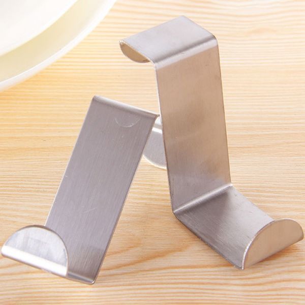 

2pcs stainless steel cabinet door office hooks kitchen drawer over z for clothes draw hanger