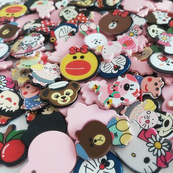 

cartoon graffiti acrylic lucky bag children's diy hair accessories diy accessories snow mud handmade materials, Slivery;white
