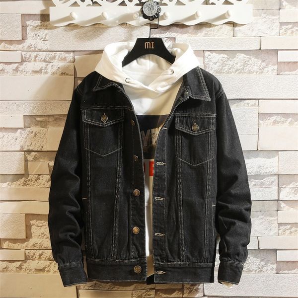 

2019 spring new denim jacket men's jacket denim, Black