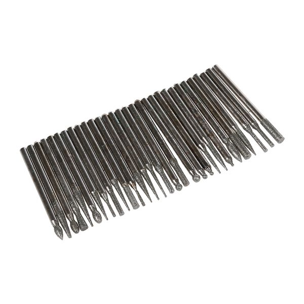 

30pcs diamond burrs grits rotary tool drill bit 3mm shank other decorative stickers