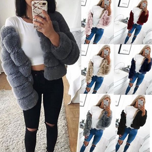 

women artificial fur coats fashion faux fur coat elegant thicken warm outerwear fake jacket casaco feminino plus size 4xl, Black