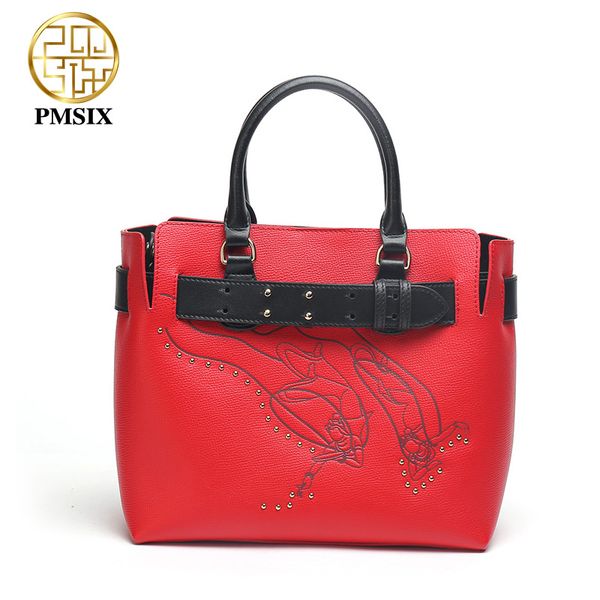 

pmsix red handbags casual hasp fashion embossed bolsa feminina women bag
