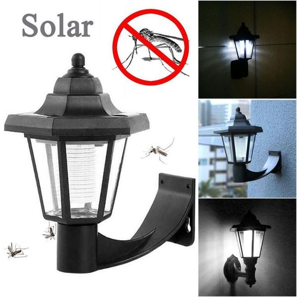 

waterproof long-lasting built solar powered led light pest bug zapper insect mosquito killer lamp garden lawn
