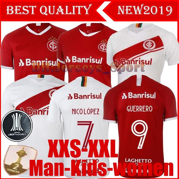 

n. lopez d.alessandro pottker 19 20 brazil club internacional soccer jersey woman red home 2019 2020 internacional away football shirt, Black;yellow