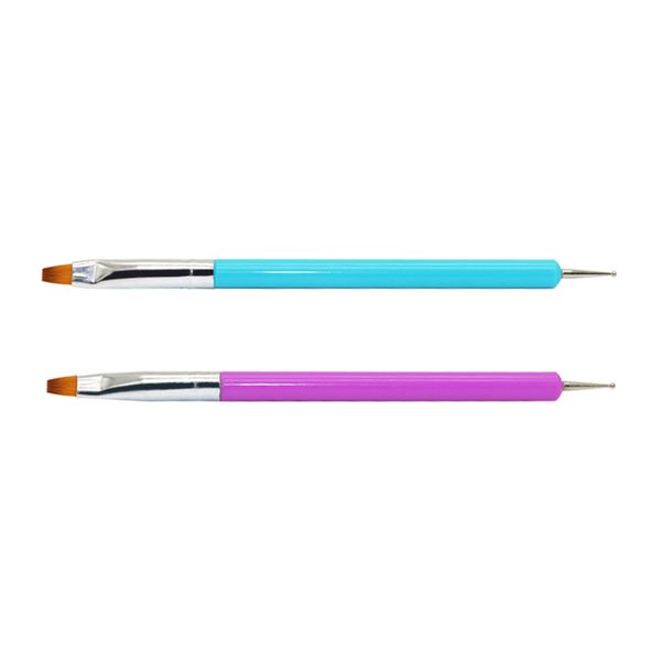 

nail tool supplies electric drill flat head ptherapy double head dual-use nail pen painting needle brush pen, Silver