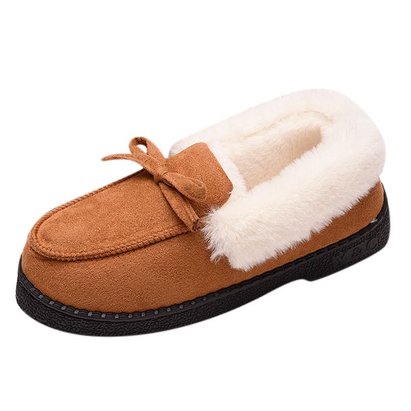 

slippers home women's ladies fashion winter butterfly knot slip on warm loafers home shoes slippers women support dropshipping, Black