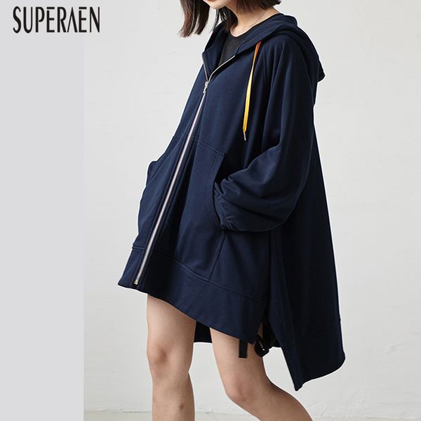 

superaen fashion sweatshirts female hooded 2019 autumn and winter new hoody wild sweatshirts women long-sleeved women clothing, Black