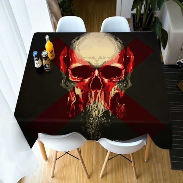 

horror skull printed tablecloth halloween restaurant decor rectangular table cloth thicken cotton round table cover customizable