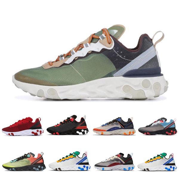 

stock x react element 55 87 tour yellow total orange anthracite metallic gold men running shoes designer mens trainer 55s sneakers men 40-45