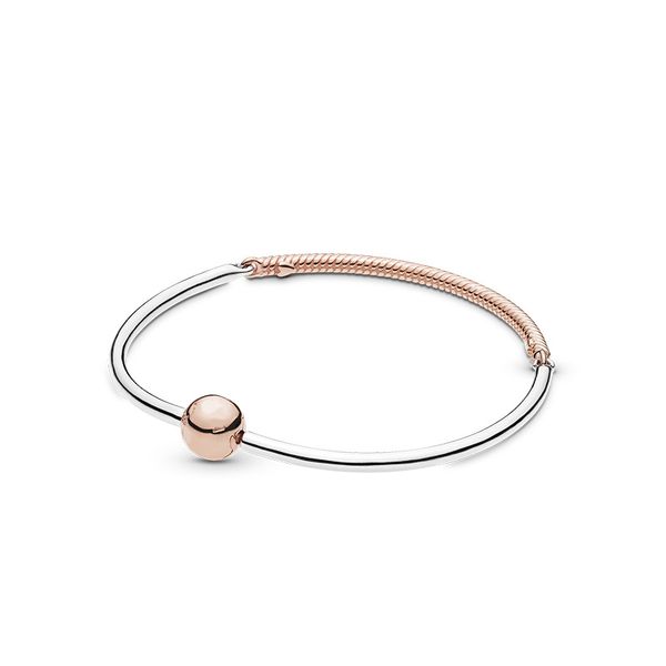 

fashion 925 silver bangles diy beads snake chain bracelet fit original charm bracelet logo charms women jewelry, Black