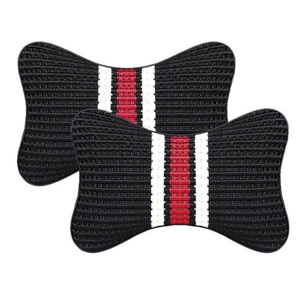 

2 pcs summer vehicle car auto neck pillow headrest cushion stripes car decoration support head auto pillows pp cotton straps
