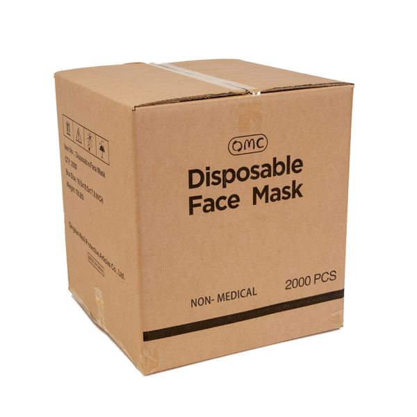 

2000pcs/box omc 3 ply disposable face mask protective masks in stock on usa warehouse wholesale faceshield earloop facemasks