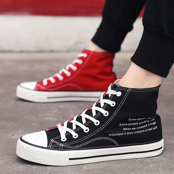 

high base canvas men running shoes women sport shoes male sports mens runner black sneakers man trainers red jogging e-377