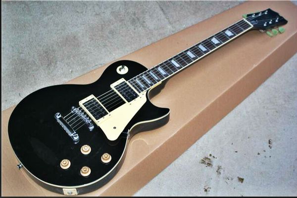 

new fdlp-3050 black color solid body pearl inlay rosewood fretboard lp electric guitar ,ing